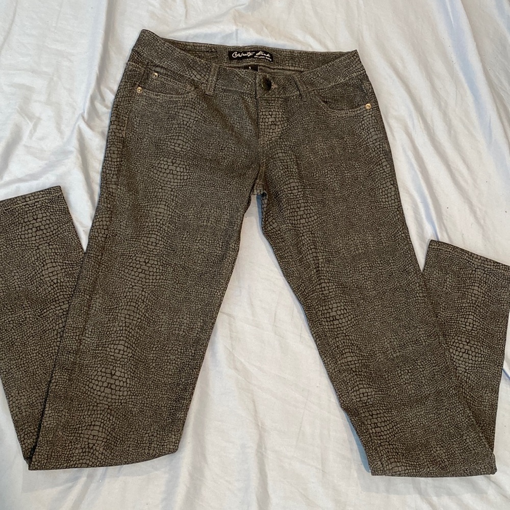 Celebrity Pink Snake Skin Print Jeans